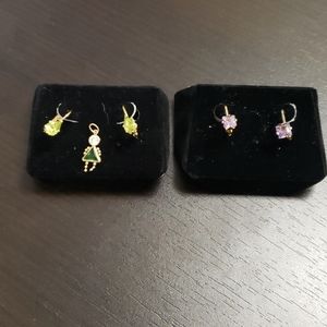 Birthstone Earrings with Birthstone Girl Charm